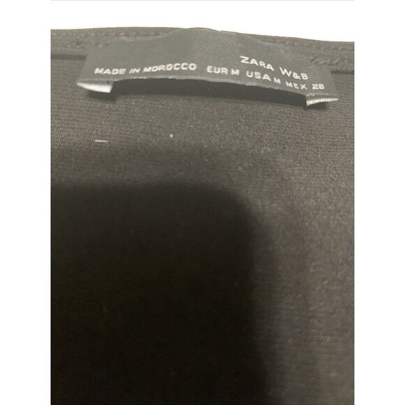 zara wb womens solid black v neck long sleeve high low top medium - Picture 3 of 3